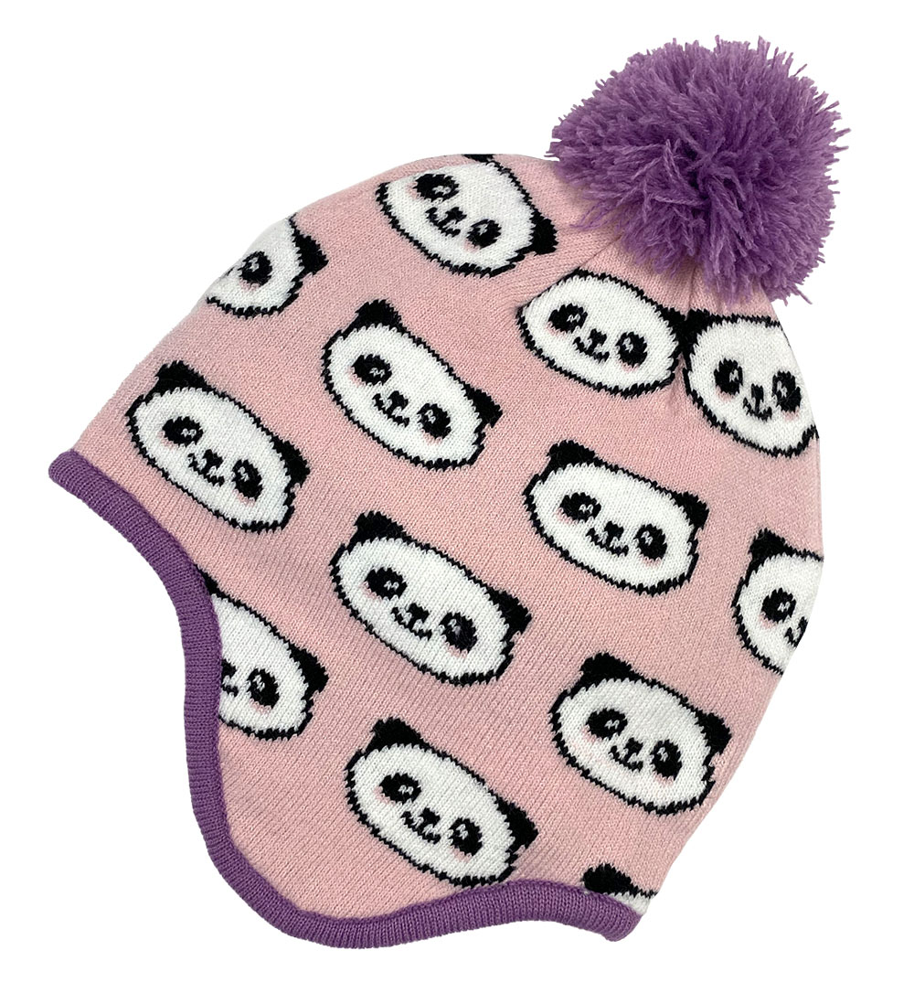 Arctic Panda Kids Knit Peruvian, Pom Top - Winter Hats